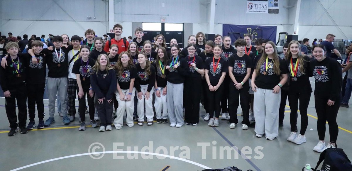Congratulations to the EHS and EMS Science Olympiad teams for placing 5th overall in the NEKS Sci O Regional today &amp; earning the opportunity to compete at State in April! Thank you to the Eudora Times for celebrating with us today! <a href="/EHS_Cardinals/">Eudora High School - Home of the Cardinals</a> <a href="/emscardinals/">Eudora Middle School</a> <a href="/EudoraHS/">Eudora H.S. Athletic</a> <a href="/krstad1/">Kyle Stadalman</a>