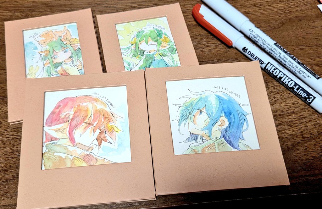 100均の額縁に水彩画を書きましたφ(．．) こちらもデザフェスに持って