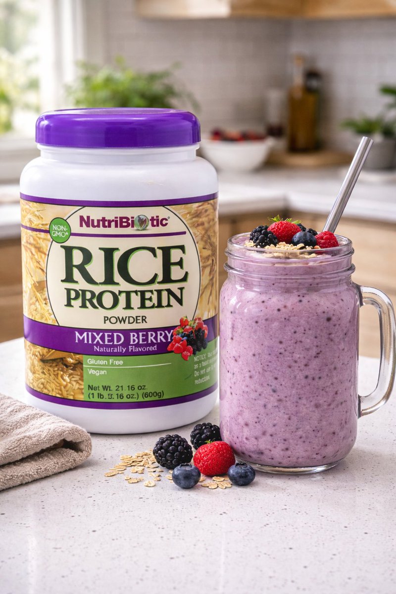 Clean protein, the way it should be. 🌿 Our NutriBiotic Rice Protein in Mixed Berry is made using a unique enzyme process that gently separates the protein from whole grain brown rice—giving you a high-quality, plant-based source of amino acids without unnecessary additives.