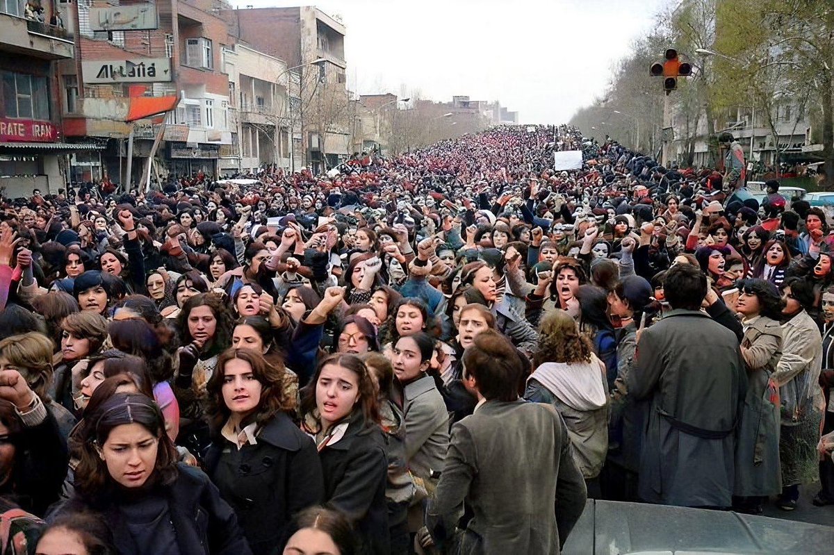 Next weekend marks 47 years since the Iranian women’s march of 1979.

Over 100,000 Iranian women marched in Tehran to protest the newly imposed mandatory hijab and the restriction of rights following the Islamic Revolution.

Today, Iranian women removed their hijabs and danced in
