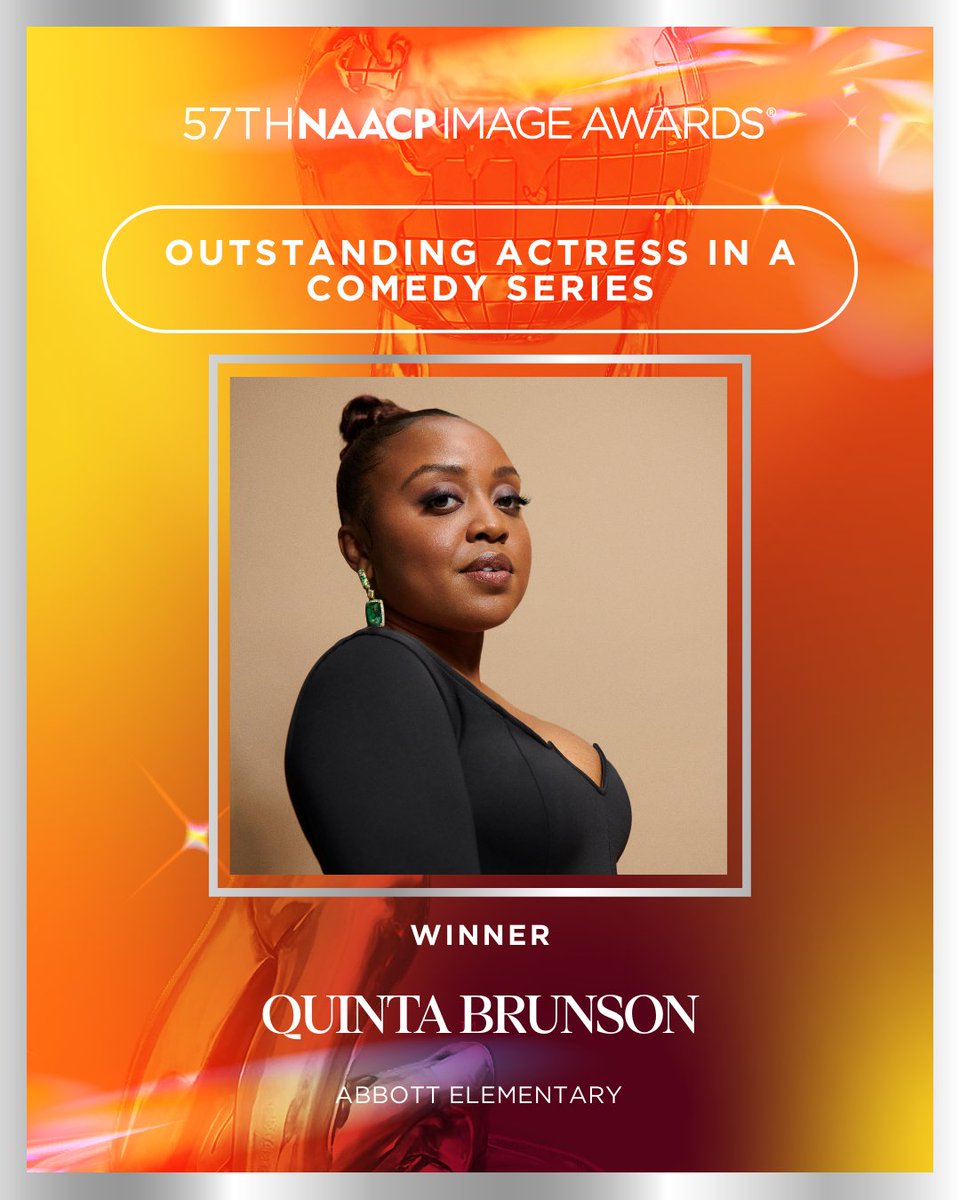 naacpimageaward's tweet photo. Sharp, heartfelt, and hilarious ⭐💙🏆 Congrats @quintab on winning Outstanding Actress in a Comedy Series! https://t.co/WUkC7M3VRh