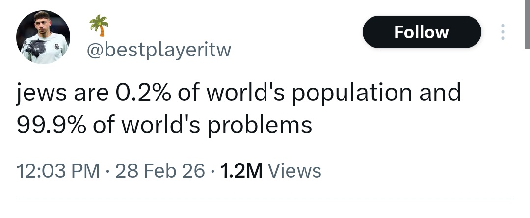mazen00711's tweet photo. اليهود 0.2% من سكان العالم
و99.9% من مشاكل العالم! https://t.co/NvZrkngT0r