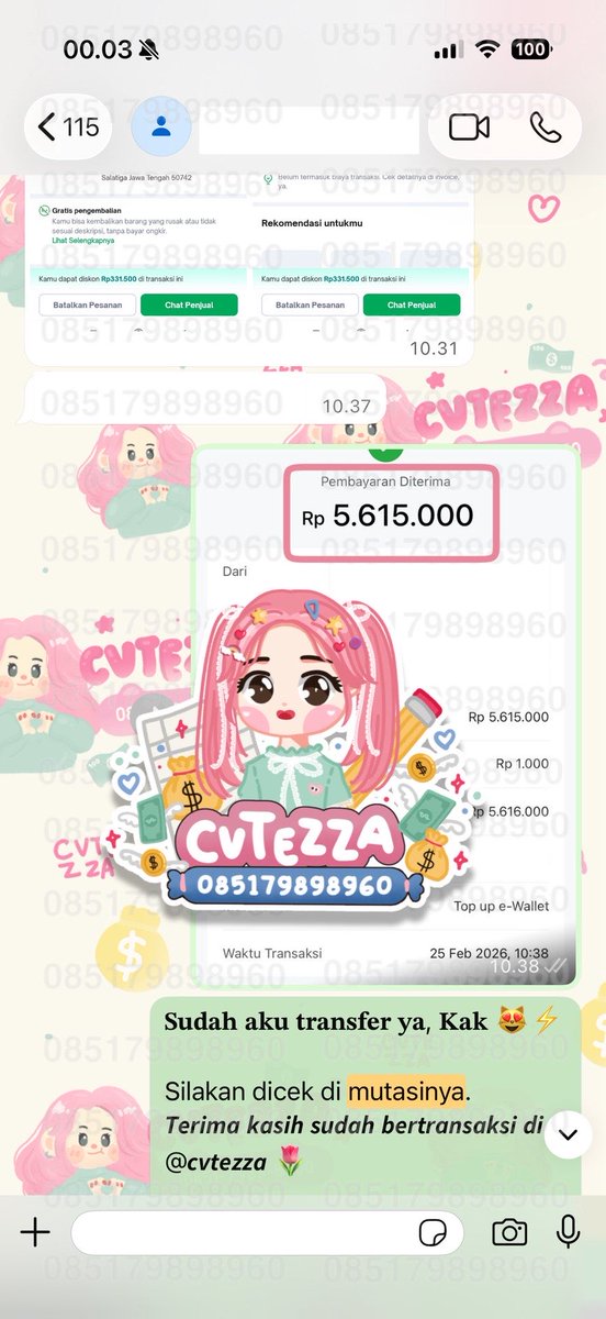 Zaa (Order?WA) Trusted with 15.000 Testi 💸 tweet media