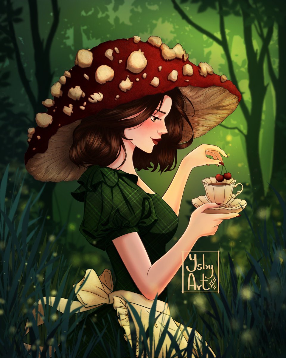 Ysby_art's tweet photo. Second drawing for Funguary x @feefal_ . I really hope you like it! ❤️ The theme was Fairy Tale 🍒🍄🌿 #digitalart #smallartist #FairyTail https://t.co/5GrSqKyzOf