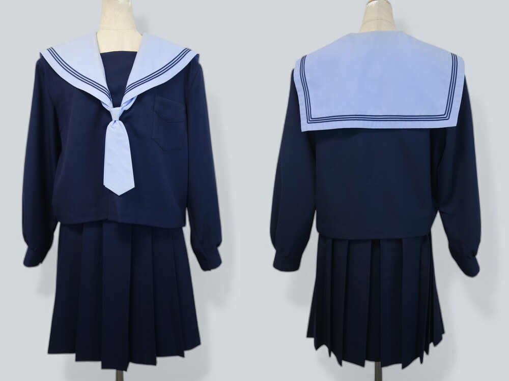 大阪府 茨木市立 西陵中学校 （超特大サイズ）水色襟カバー付 冬