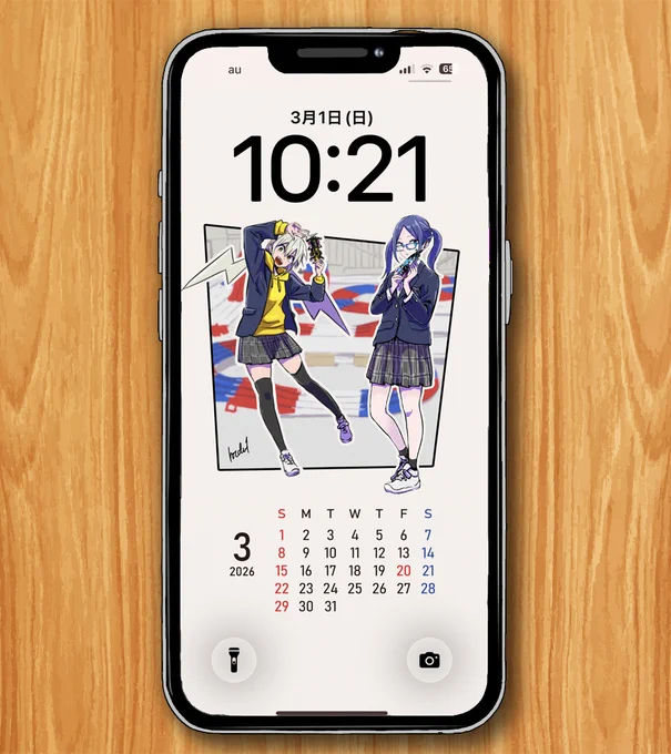 3月のスマホ用壁紙(カレンダー)を制作しました⚡️
本編に登場しないブレザー姿のドラ子&amp;テルっちのイラストです🌸端末に合わせて位置を調整してご利用ください📱
#ドラテル 