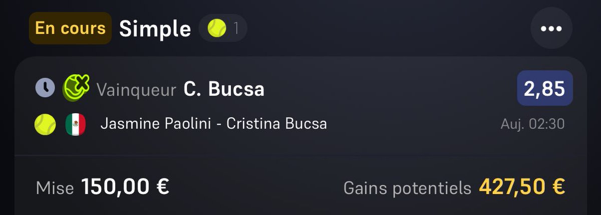 yvmsoo's tweet photo. Il est trop tard pour réfléchir, Bucsa va nous présenter un exposé sur le tennis ce soir 🎻

10€ PAYSAFCARD A GAGNER SI ÇA PASSE 🫡 

RT + LIKE + ABONNEMENT ❤️

#TeamParieur 
#Wta 
#TennisPicks 
#teamparieur
