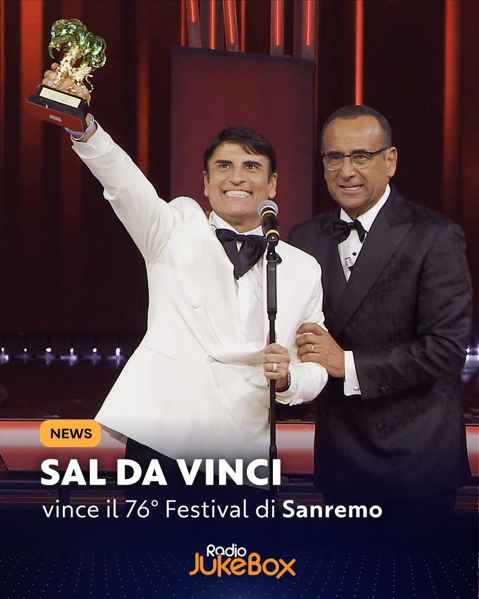 CosMattia's tweet photo. ๐ด #Sanremo2026: ๐ฆ๐๐ ๐๐ ๐ฉ๐๐ก๐๐ vince il 76ยฐ Festival della Canzone Italiana con il brano "Per sempre sรฌ"! ๐๐
2ยฐ posto per ๐ฆ๐ฎ๐๐ณ, 3ยฐ posto ๐๐ถ๐๐ผ๐ป๐ฒ๐น๐น๐ฎ๐ฝ๐ถ๐ฎ๐ด๐ฎ, seguono ๐๐ฟ๐ถ๐๐ฎ e il duo ๐๐ฒ๐ฑ๐ฒ๐ & ๐ ๐ฎ๐๐ถ๐ป๐ถ.
Cosa ne pensate?
#radiojukebox https://t.co/Eb52FzySRx