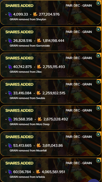 Over 17 million more grain going into the Splinterlands DEC-Grain LP