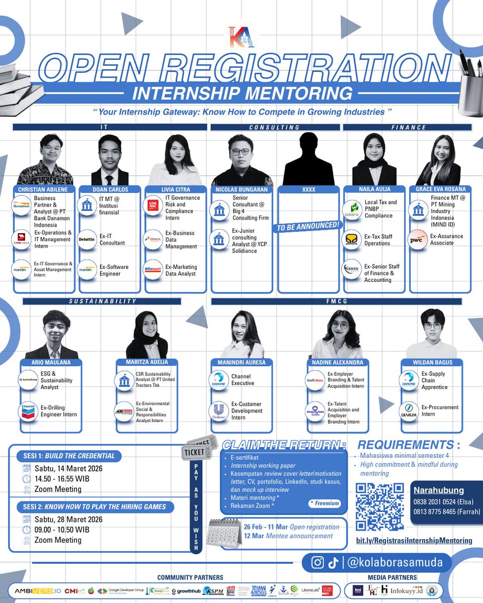 winteradmirer's tweet photo. yangg lagi incer2 internship di tahun iniii, jangan lupa checky checky preparation kaliannn! let's gooo kita persiapkan 🏃‍♀️‍➡️ jujur menariq bgt enih ada segala macam industries 👩‍🎓👩‍🎓👩‍🎓 https://t.co/czuZWDkgp2