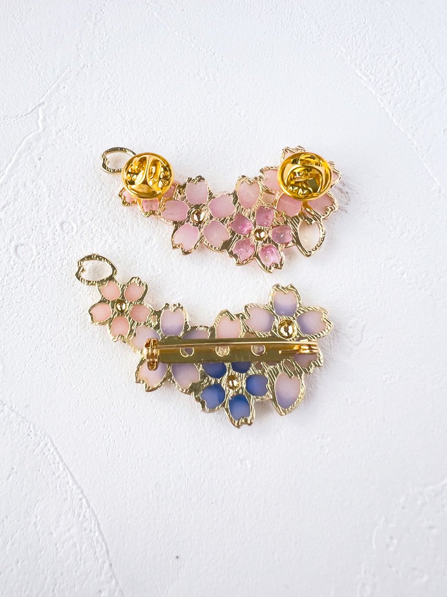 少しずつ、桜のブローチのご購入が増えてきました🌸 今回初めて2点どめ