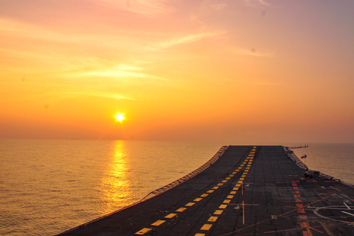 Every sunrise at sea is a golden reassurance of our commitment towards safeguarding the nation's sovereignty.

#SynergySunday  #NationalService  #IndianNavy

<a href="/indiannavy/">SpokespersonNavy</a>
<a href="/IndiannavyMedia/">IN</a>
<a href="/IN_WNC/">Western Naval Command</a>
<a href="/IN_WesternFleet/">The Sword Arm</a>