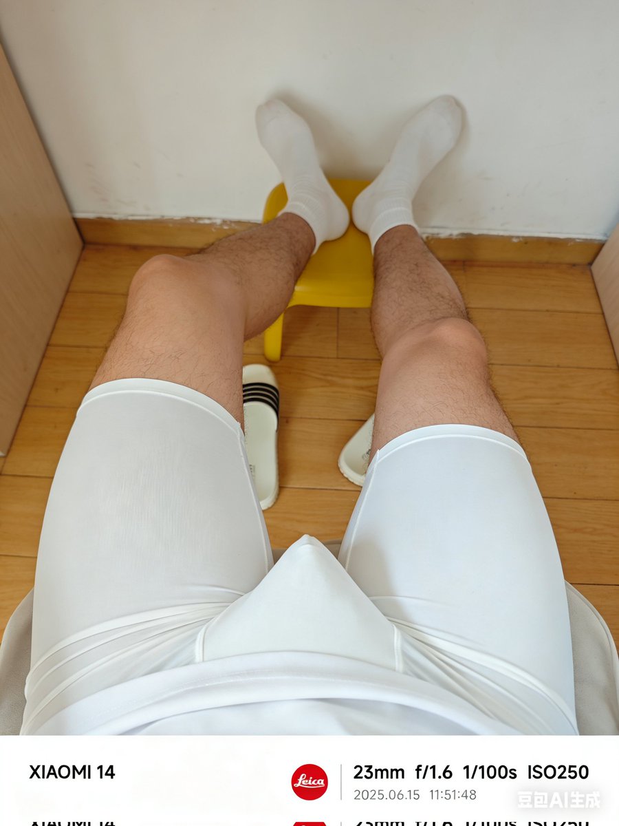 lrfxlp's tweet photo. 用豆包帮我去腿毛，穿白色高弹 ，加logo，一开始穿五分后面改九分高弹 ，AI让人可怕 https://t.co/093ML4RxLm