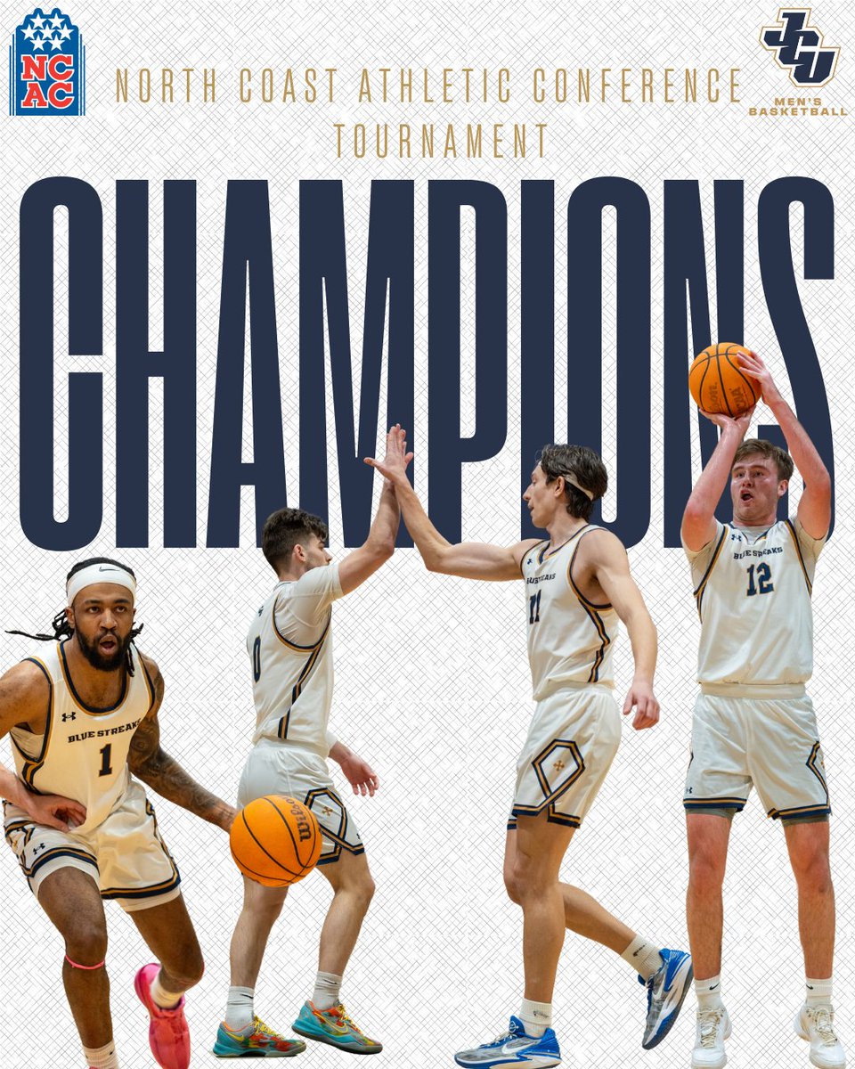jcusports's tweet photo. NCAC TOURNAMENT CHAMPIONS!

@JCUMensHoops beats host Denison to claim the NCAC Tournament title in the first year in the conference and punches a ticket to the NCAA Tournament!
#d3hoops https://t.co/WLqbiYfhWN