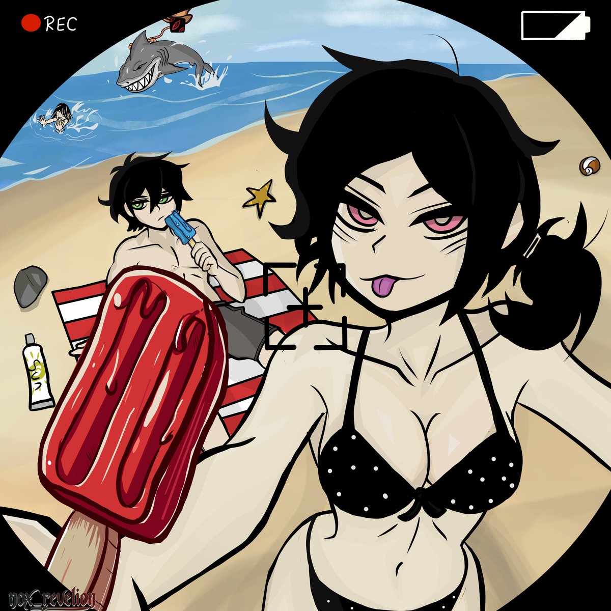 NRevelion82068's tweet photo. #TheCoffinOfAndyAndLeyley #fanart #digitalart 
Just another completely normal day at the beach, right? https://t.co/74XjKqtDLv