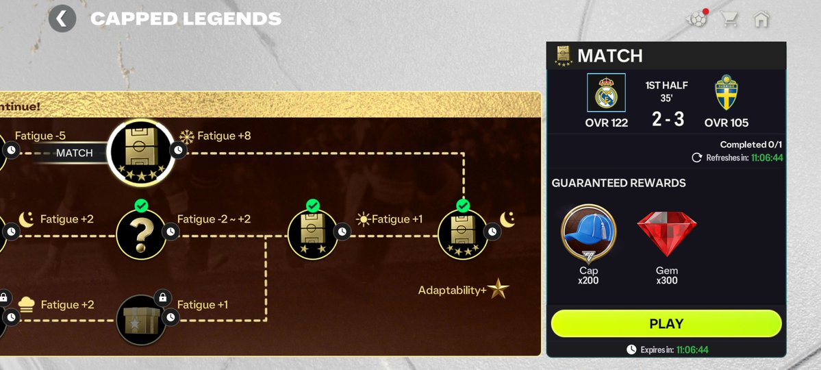 🚨🚨 CONFIRMED 🚨🚨

CHAPTER GETS LOCKED AFTER CLAIMING THE 3RD ADAPTABILITY ⭐

IF YOU ALREADY HAVE 2 STARS, DO NOT CLAIM THE 3RD ONE YET.

KEEP PLAYING UP TO THE PVE MATCH THAT GIVES GEMS OR RANK UP POINTS AND AVOID LOCKING THE CHAPTER.

RT &amp; FOLLOW 🔁🤝 #FCMobile 

<a href="/tutiofifa/">Tío Fifah 🇨🇴 🇵🇸 حرة</a>