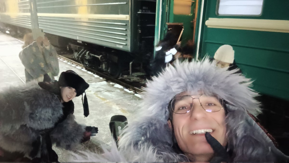 Worst selfie ever as I struggled with multiple layers of fur and gloves in -30 Darkhan, Mongolia. We got off the train at 2am and made a fast retreat to our warm apartment.