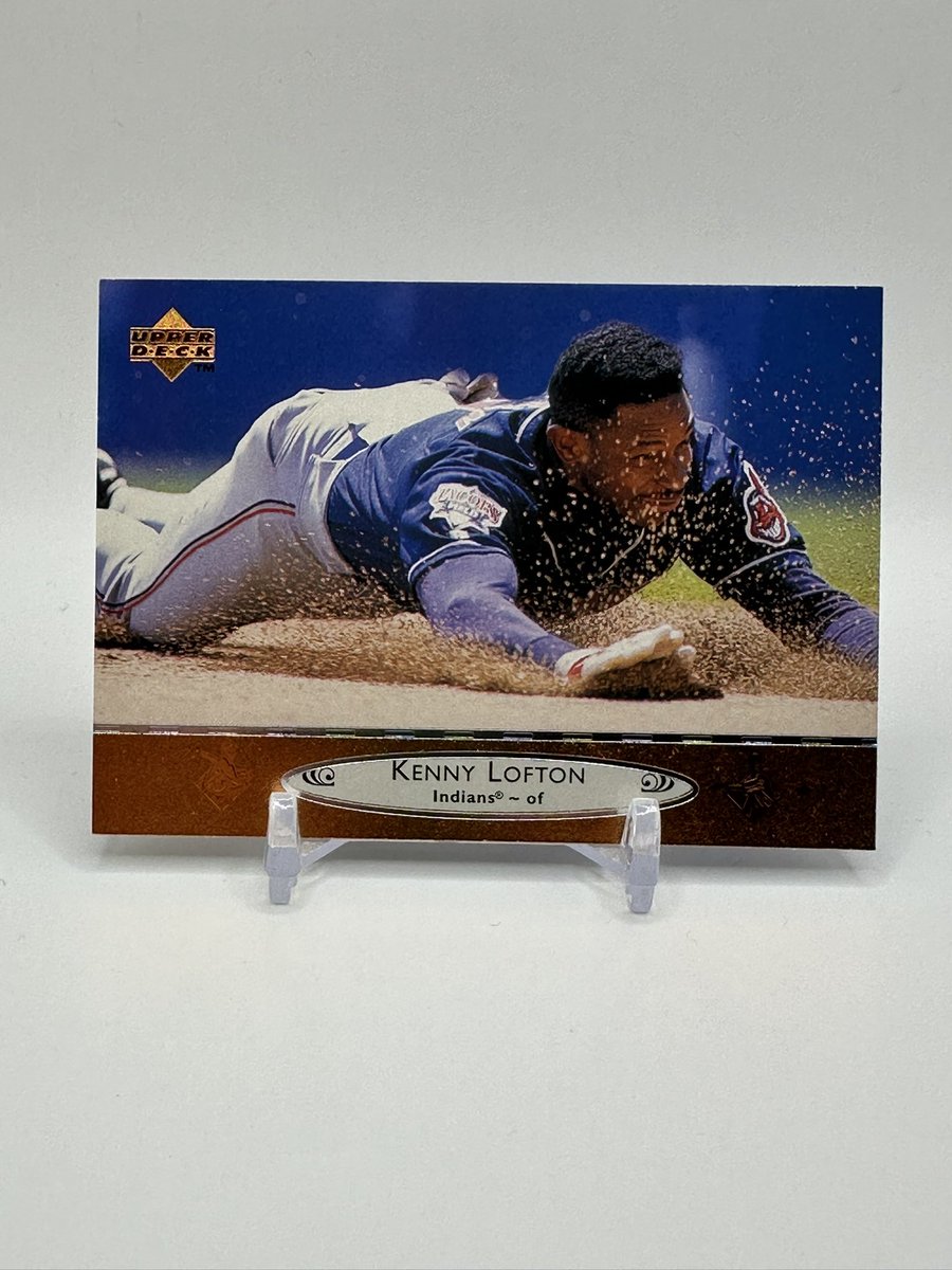 oldmanstylecard's tweet image. Junk Wax Masterpiece: 1996 Upper Deck Kenny Lofton. I swear Upper Deck photography is unmatched. This is an epic card. Front and back. Do you remember this card? Lofton was FAST! #cards #cardcollecting #cardcollector #baseballcards #90skid
