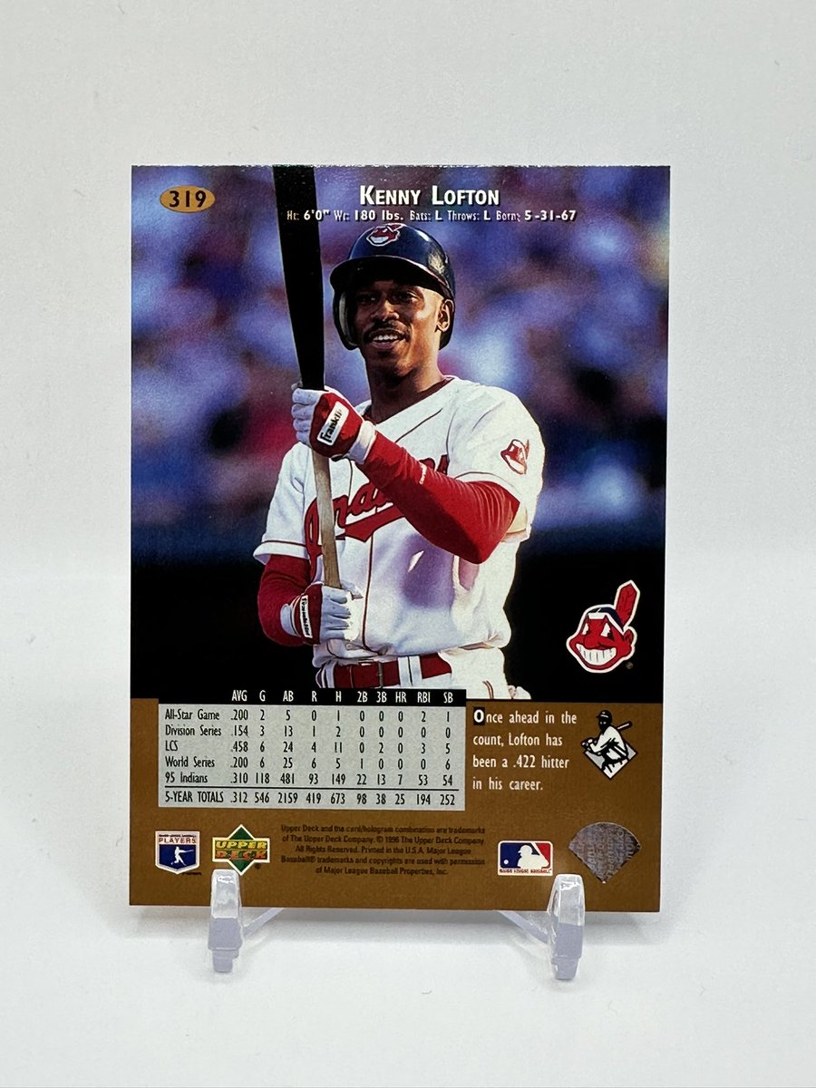oldmanstylecard's tweet image. Junk Wax Masterpiece: 1996 Upper Deck Kenny Lofton. I swear Upper Deck photography is unmatched. This is an epic card. Front and back. Do you remember this card? Lofton was FAST! #cards #cardcollecting #cardcollector #baseballcards #90skid