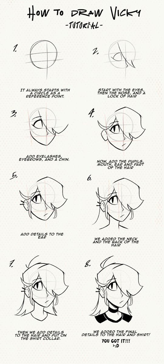 Mannys_Art's tweet image. How to draw Vicky || Tutorial  
This is how I draw my characters :b 
#LetsRock