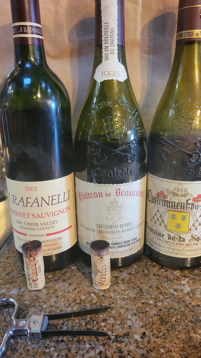 Taking <a href="/cynthia_hayes/">Cinzia Hayes</a> advice.

Sadly, the CdP is gone.

Consolation prize:  The 2001 Rafanelli is devine.

I do have a 1988 Beaucastel.  I highly doubt it's any good.