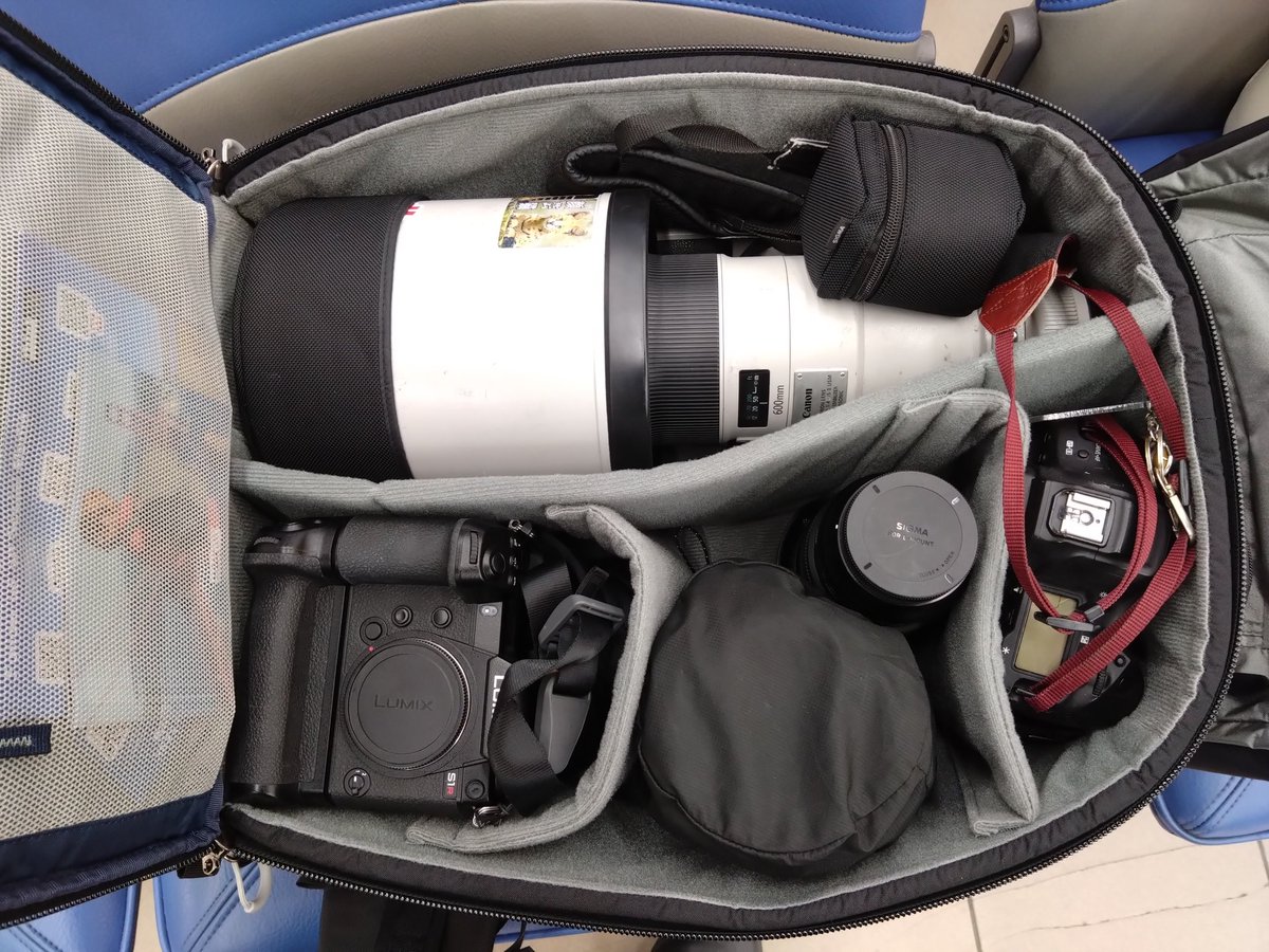 Tanuki_fukunaga's tweet photo. 収納力抜群

thinktankファーストライト46L＋は良いぞ

今ならなんと、定価から2割引の大特価(今日23:59まで

1DX3
EF600/4Ⅱ
S1R
70-200/2.8DGDN
135/1.4
28-45/1.8
TC-2011
これが入っちゃう

#thinktankphoto
#ファーストライト46L＋ https://t.co/dqAjarOyds