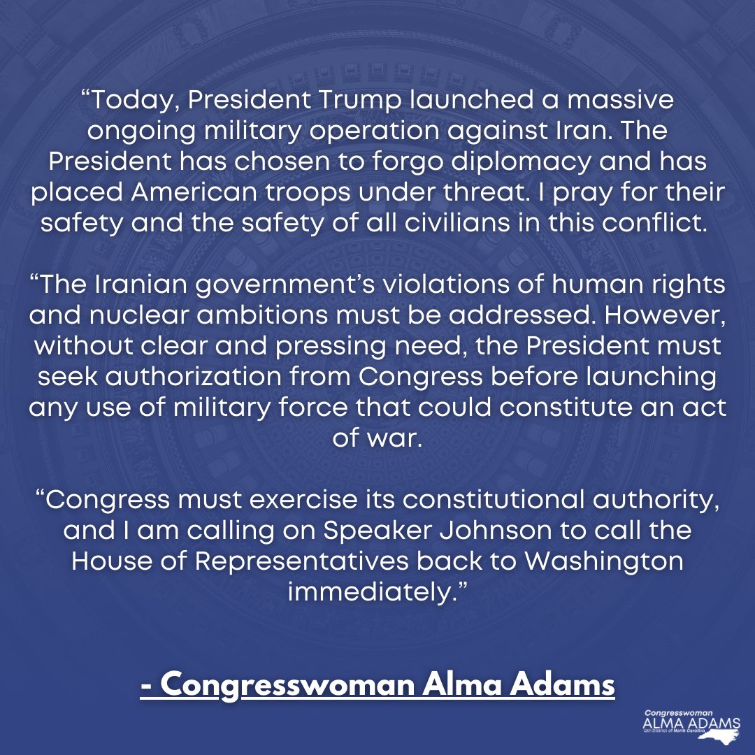 Rep. Alma S. Adams, Ph.D. tweet media