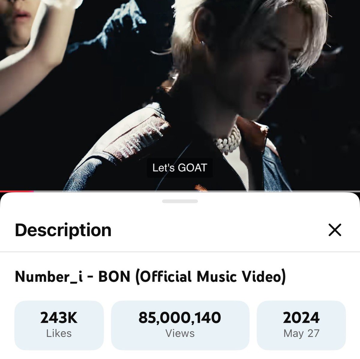Yuririririnnnn's tweet image. わぁい嬉しい～ꉂ🤭♥️1億見えてきた‼️
#BON_85Mviews #平野紫耀 #BON #Number_i 
今の🔴自体のペース考えたらホント優秀な数字だ、、、🫠👏