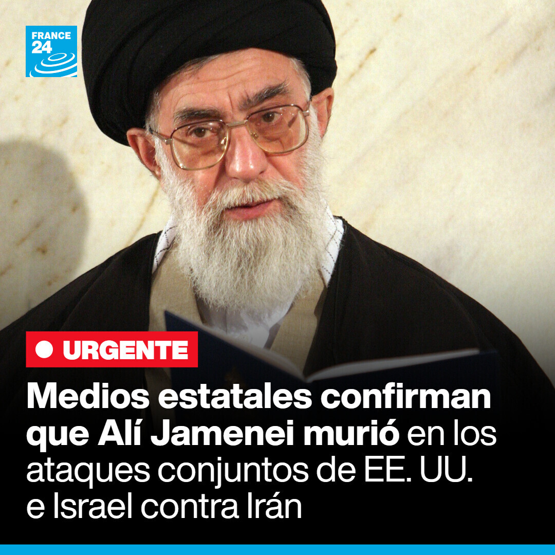 🔴 El líder supremo de Irán, el ayatolá Ali #Jamenei, murió en ataques israelíes y estadounidenses, confirmaron este domingo los medios estatales iraníes. ➡️ go.france24.com/Mp6