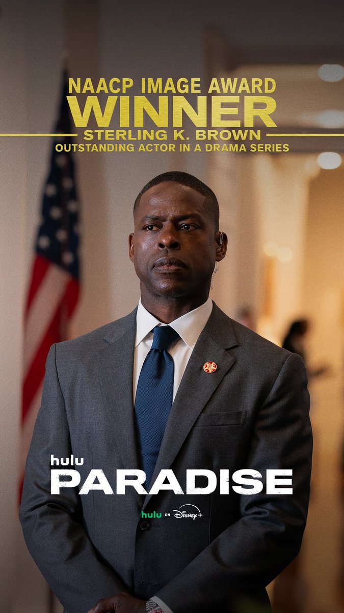 Deserved and earned! 🏆 Congratulations @sterlingkbrown, NAACP winner for Outstanding Actor in a Drama Series! #ParadiseHulu