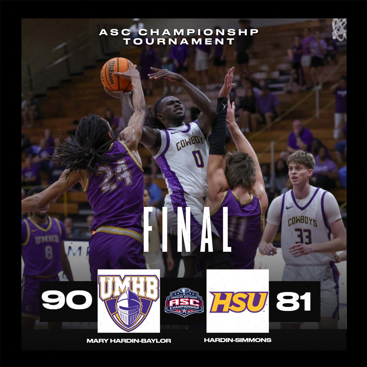 Congratulations to Mary Hardin-Baylor for winning the 2026 ASC Championship. 
#ASChoops #d3hoops