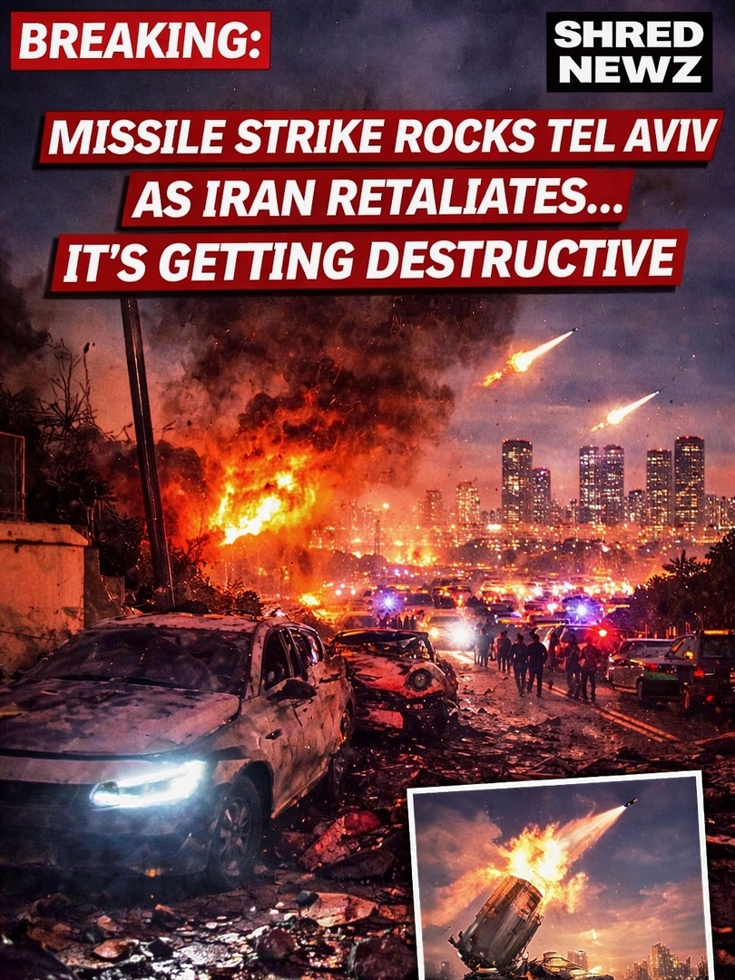 shrednewz's tweet photo. 🚨 MISSILE STRIKE ROCKS TEL AVIV AS IRAN RETALIATES

What Happened:
Nighttime footage shared online shows burning vehicles, heavy smoke, and emergency crews responding in Tel Aviv following a missile strike. Israeli authorities report at least 21 injurie… https://t.co/6q9XqwP9yg https://t.co/og6LKKUL6w