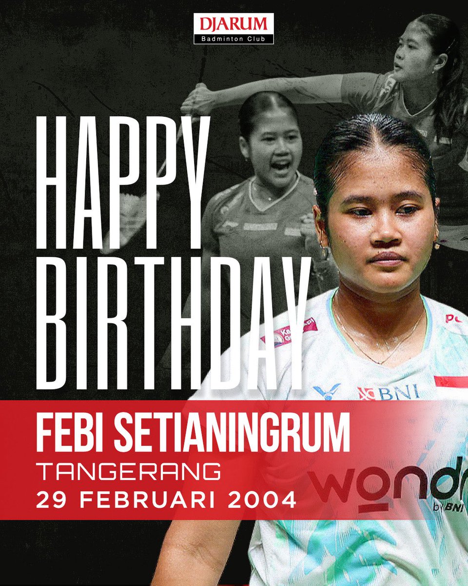 Happy birthday, Febi! Walaupun tahun ini Februari cuma sampe 28, tapi Mimin tetap mau ngucapin! 

Semoga bisa makin semangat meraih prestasi! 

Apa doamu buat #AtletPBDjarum yang satu ini, Sobat?

#TeruskanSemangatJuara