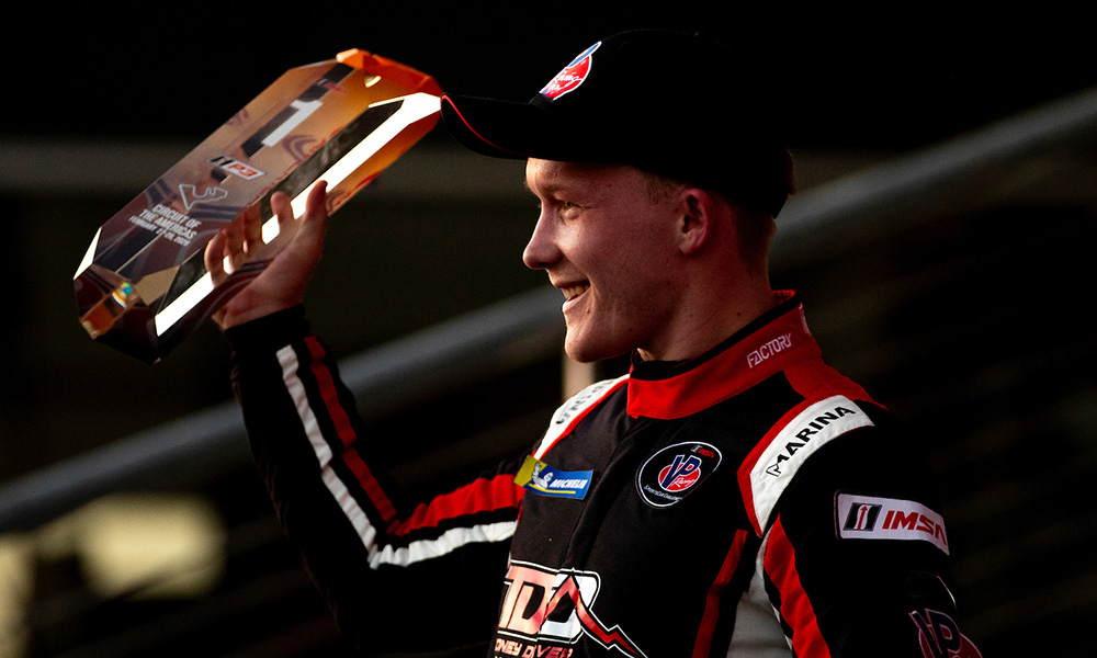 sportscar365's tweet photo. 🧹 COTA SWEEP: It was a clean sweep at @COTA for Wyatt Brichacek and Westin Workman as both drivers went from pole position to victory in both of Saturday’s @IMSA VP Racing SportsCar Challenge races.
➡️ https://t.co/NXGMZJBnmh #IMSA #VPRC https://t.co/oIkfmTiUOg