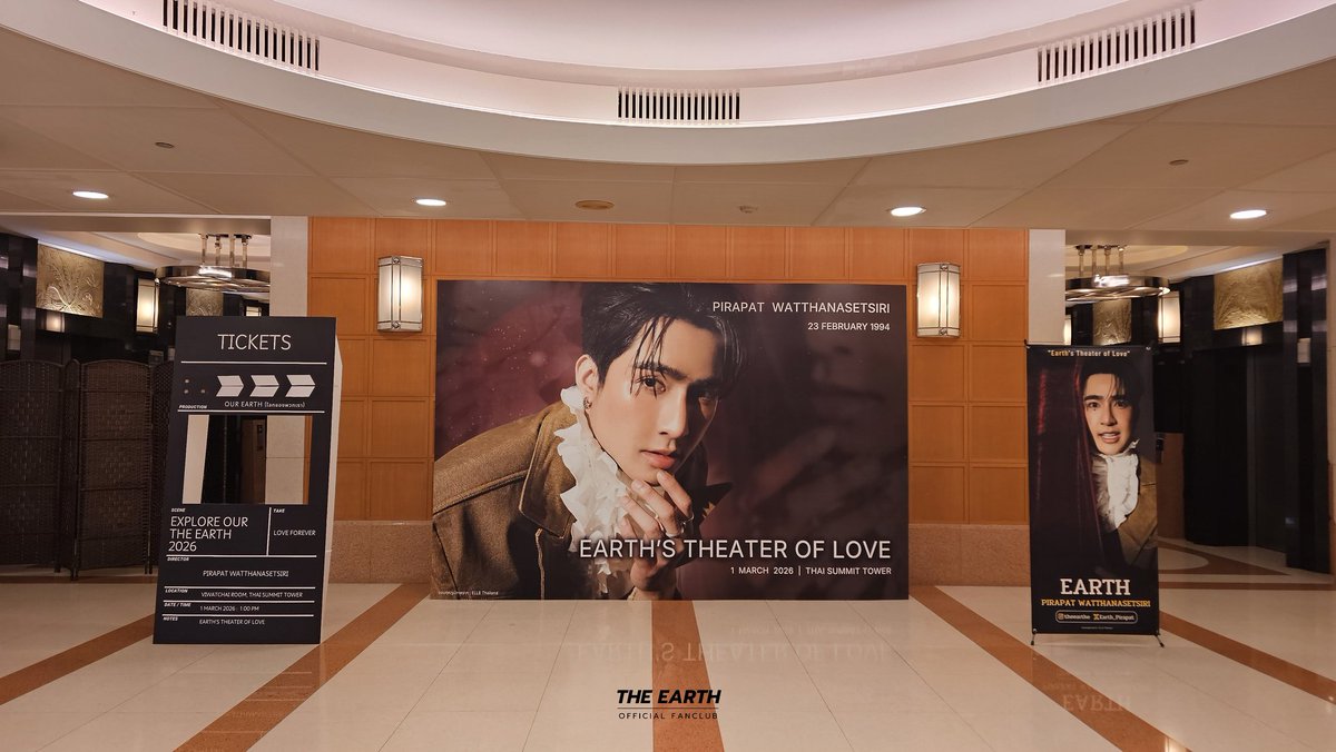 EarthOfficialFC's tweet photo. 𝐖𝐞𝐥𝐜𝐨𝐦𝐞 𝐓𝐨 𝐄𝐚𝐫𝐭𝐡'𝐬 𝐓𝐡𝐞𝐚𝐭𝐞𝐫 𝐨𝐟 𝐋𝐨𝐯𝐞  🎞

#EarthTheaterOfLove
@Earth_Pirapat #EarthPirapat 
#ExploreOurTheEarth2026 https://t.co/iSxgRd8Upk