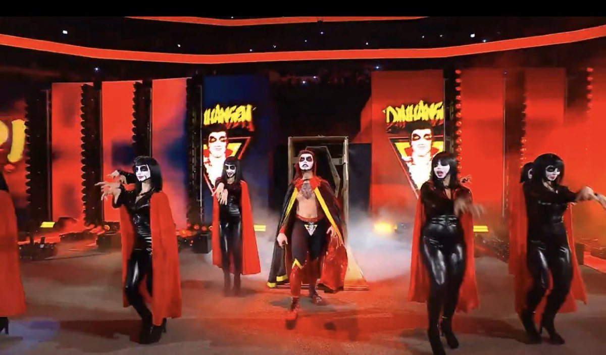 WrestleTaps's tweet photo. Danhausen has arrived in WWE as the mystery person in the crate at WWE Elimination Chamber. https://t.co/2bx3prUzv1