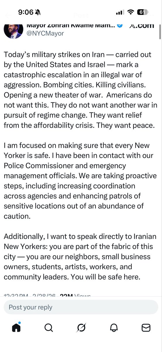 Vlo_Avlasa_Bo's tweet photo. Mamdani’s statement when America kills a dictator responsible for killing 10s of thousands of its own people in the past 2 months vs. his statement the day after October 7 https://t.co/9hrp1rxAAF