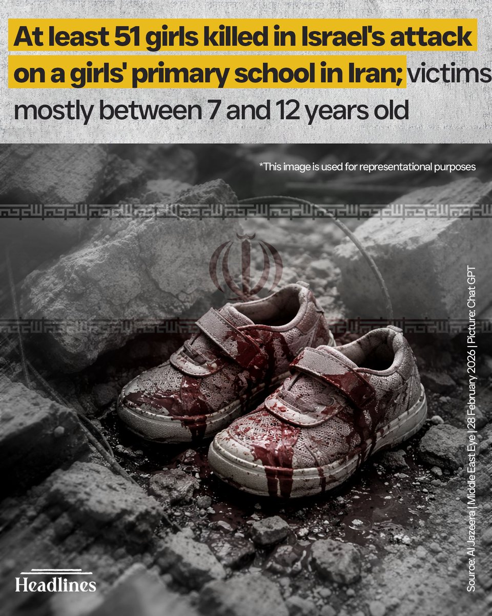HridoyBD36's tweet photo. At least 51 girls have been killed in an air strike on an elementary school in southern Iran, local authorities said, as the United States and Israel ramp up attacks on the country. The attack on Saturday morning hit Shajareh Tayyebeh school in Minab city in the southern Hormozgan province. 

The victims were between seven and 12 years old, according to Iran's Tasnim and Fars news agencies.

The air strike on the school caused many of those inside the building to become trapped under the rubble. There were 170 female students at the school at the time of the attack. So far, at least 45 people have also been reported wounded. "During the Israeli missile attack this morning (Saturday) on a girls' primary school in Minab County, 51 students have so far been killed and 60 students have been wounded," the county governor said, according to state media.