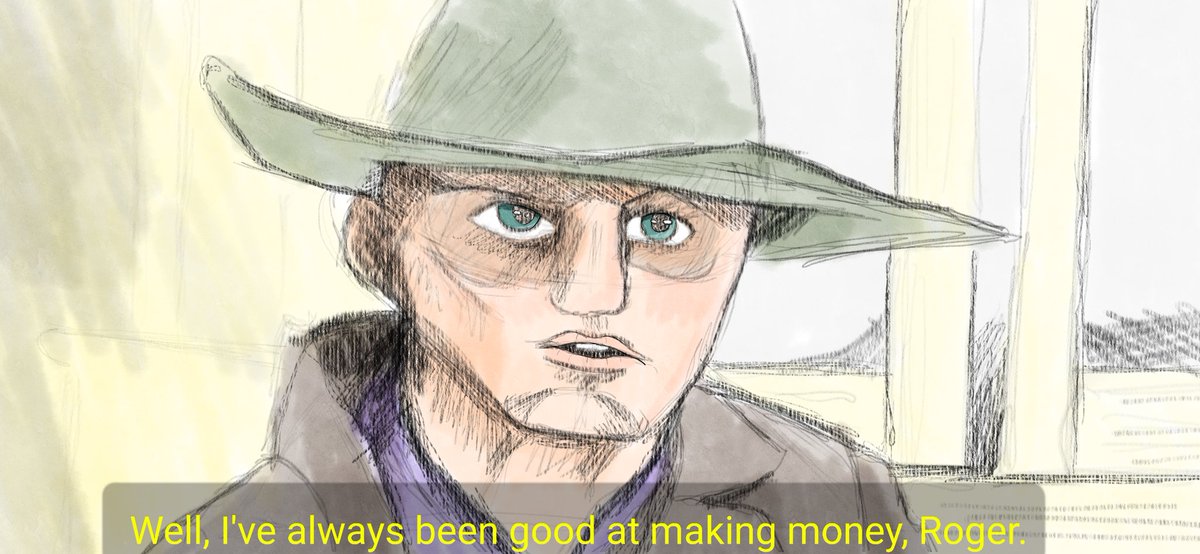 Seancicle's tweet photo. Thank you for your patience. I got distracted.

I am now one hundred percent debt free! I have earned in a financial freedom that I can reinvest my focus on creating. 

I never worked in charcoal before. I did alright! I know he's the ghoul, but can we give Cooper his nose back?! https://t.co/ZB4Am9ppKg