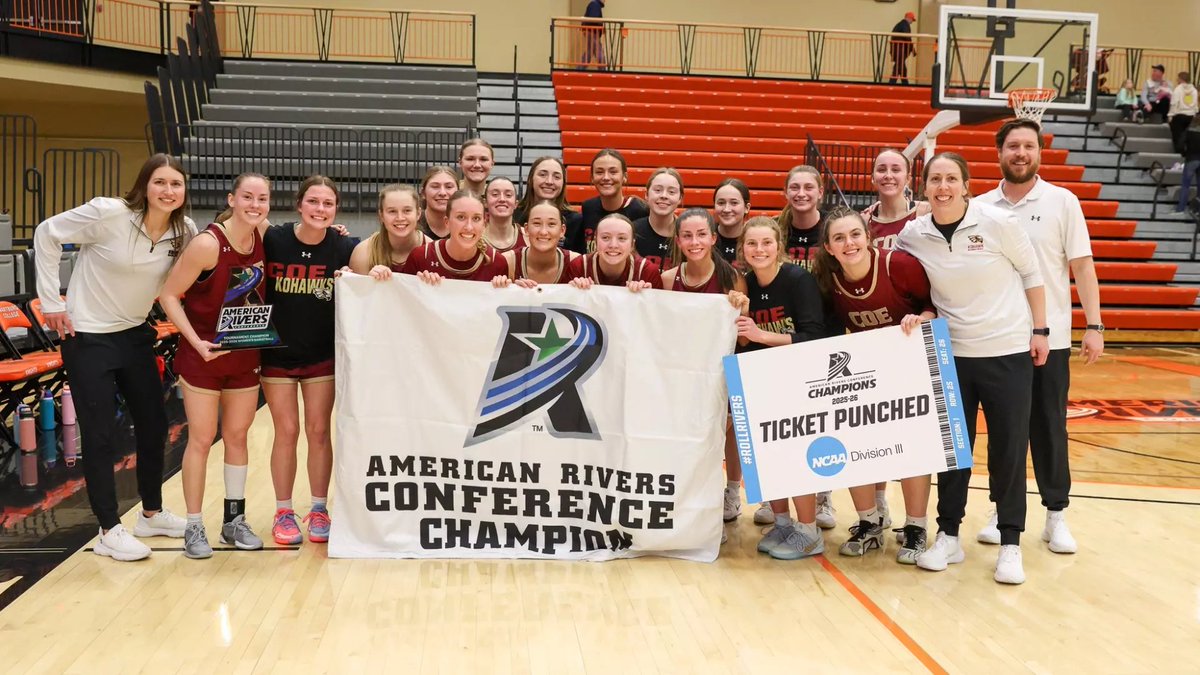 CoeAthletics's tweet photo. Women’s Basketball knocks off top-seeded Wartburg to claim American Rivers Conference Tournament Title.

@CoeCollegeWBB 
📰https://t.co/pMr0vpVLvj

#KohawkNation https://t.co/oxS64vMDP1