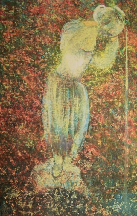 DiowJordan95290's tweet photo. Art of the Day! "THE SOURCE, dry pastel drawing". Buy at: https://t.co/rfRXNCUmEv https://t.co/iNanaHwsj7