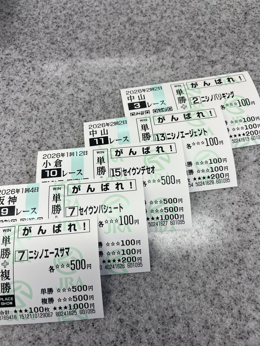 阪神6R馬単でようやく今日の初勝利だったけど… ヒドいねッ😥 三連単3回