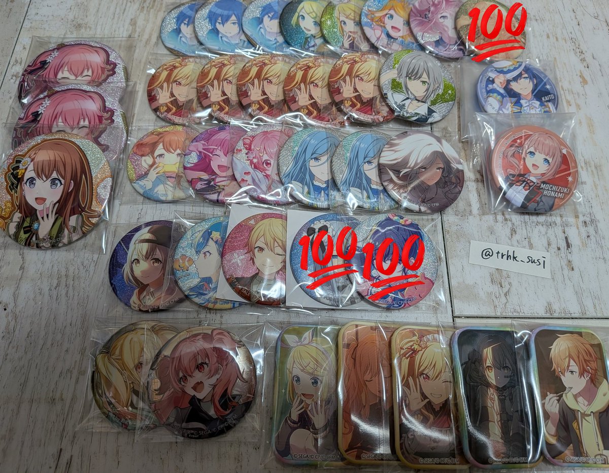 プロセカ 交換 買取 譲渡 グリ缶 スクエアバッジ バースデー缶 セガ