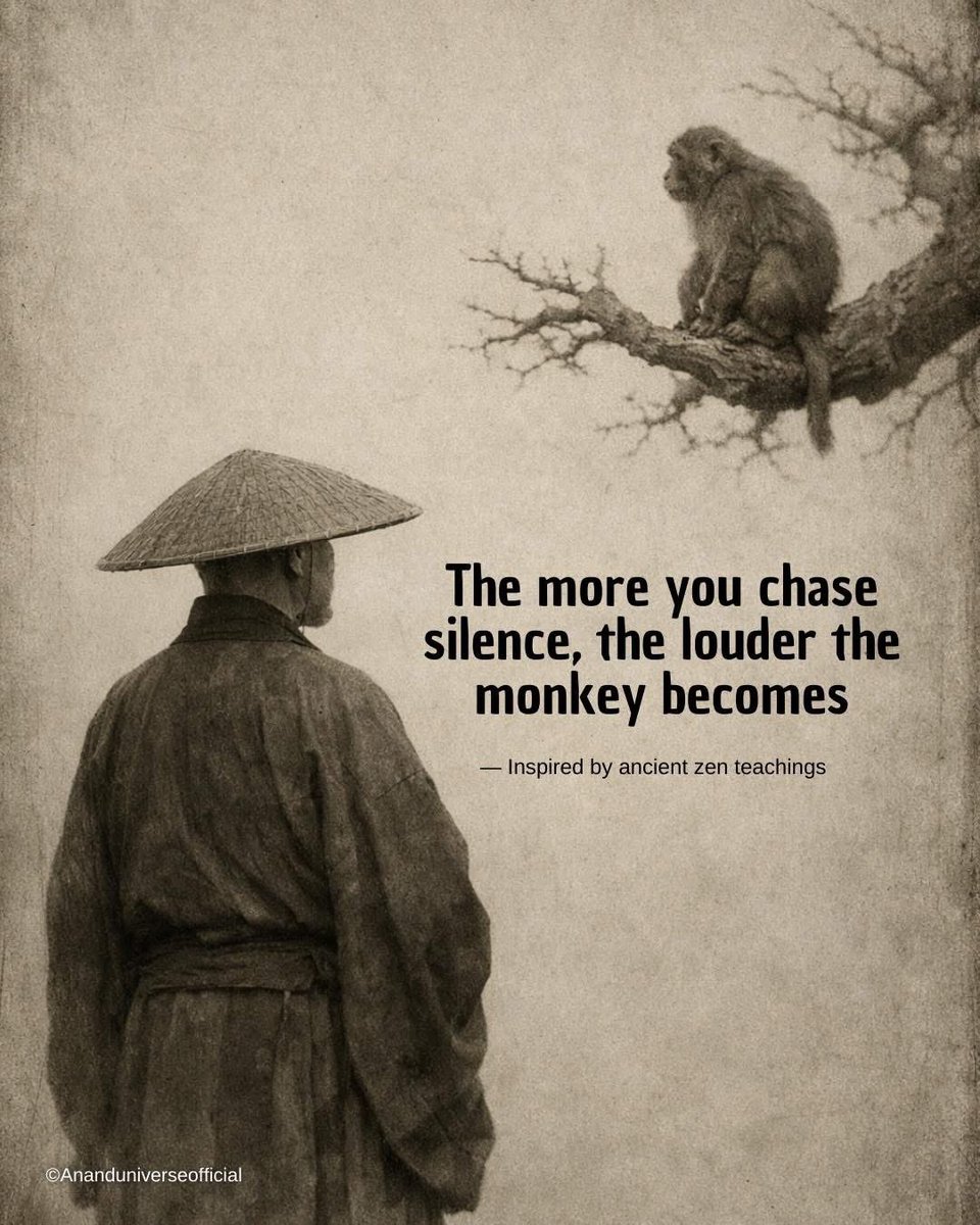 The more you try to “stop thinking,” the more thoughts appear.
The moment you allow thoughts to pass without attachment, stillness begins.