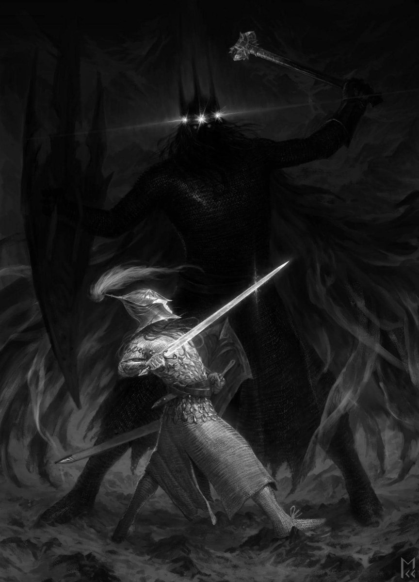 Fingolfin challenges Morgoth and to single combat.
🎨Manuel Castañón