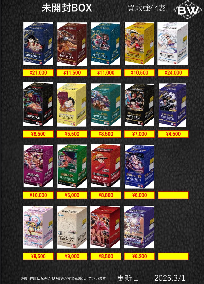 ワンピース未開封BOX