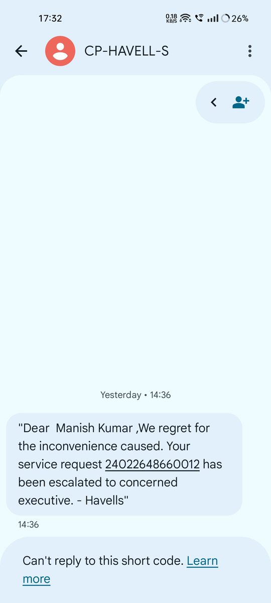mann4767's tweet photo. @HavellsCare360 @havellsindia Repeated Complain but still no service from @HavellsCare360 we don't aspect this kind of after sale service for a  Brand like Havells. https://t.co/uzxQWmxf7O