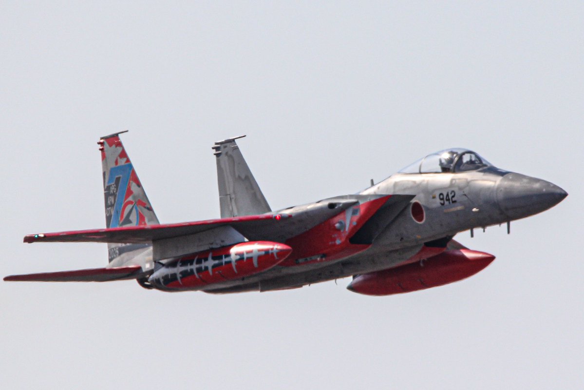 岐阜基地 飛行開発実験団所属のF-15J(942)スペマによる機動飛行の最後