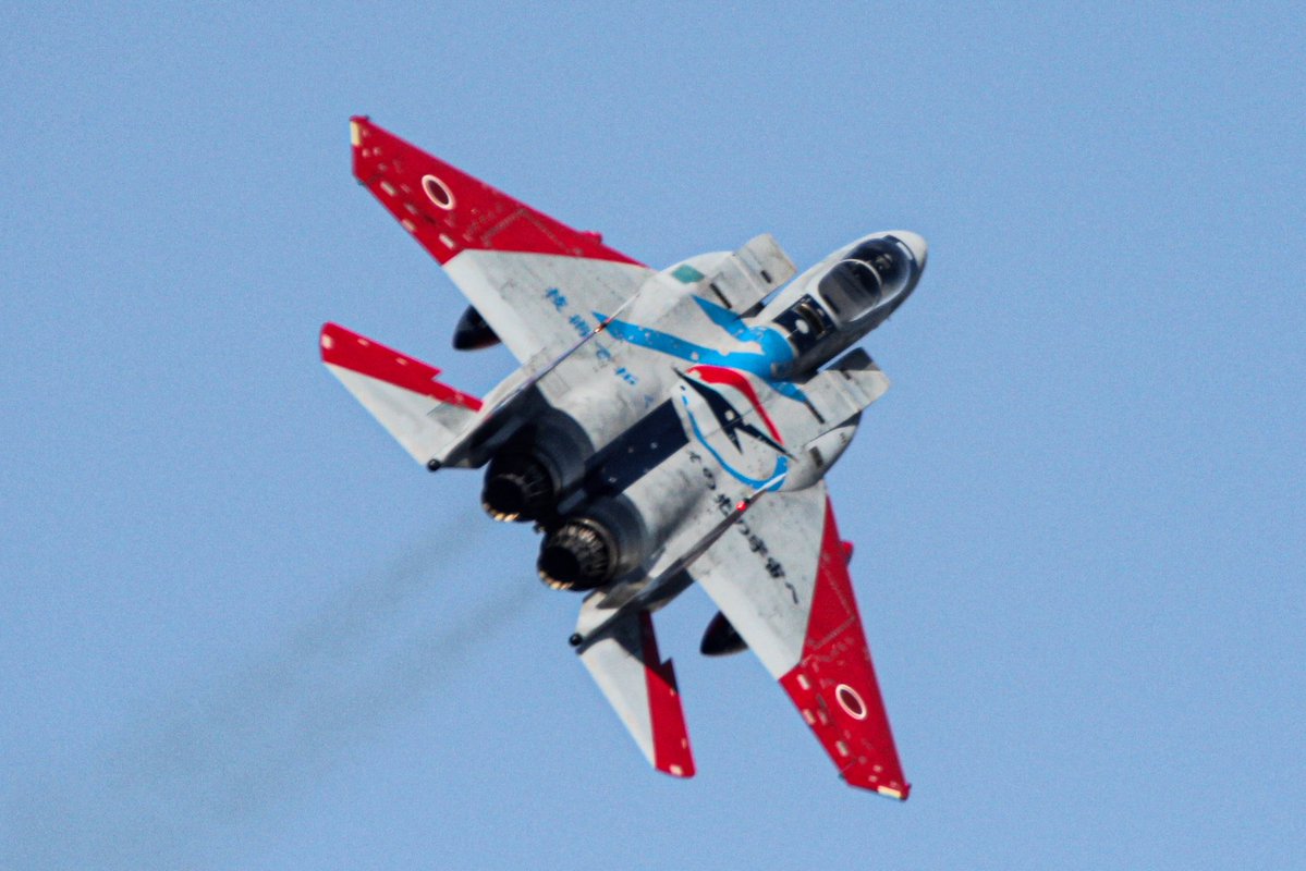 岐阜基地 飛行開発実験団所属のF-15J(942)スペマによる機動飛行の最後