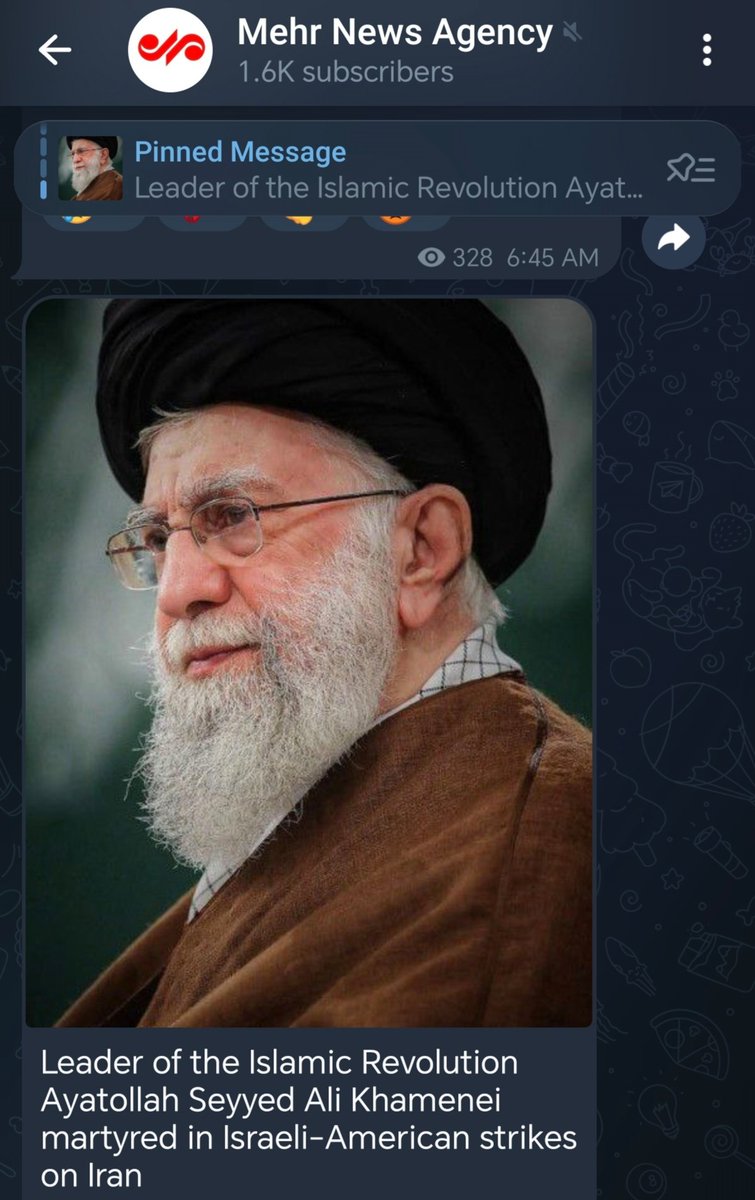 Official confirmation that <a href="/fr_Khamenei/">Ayatollah Khamenei</a> is dead